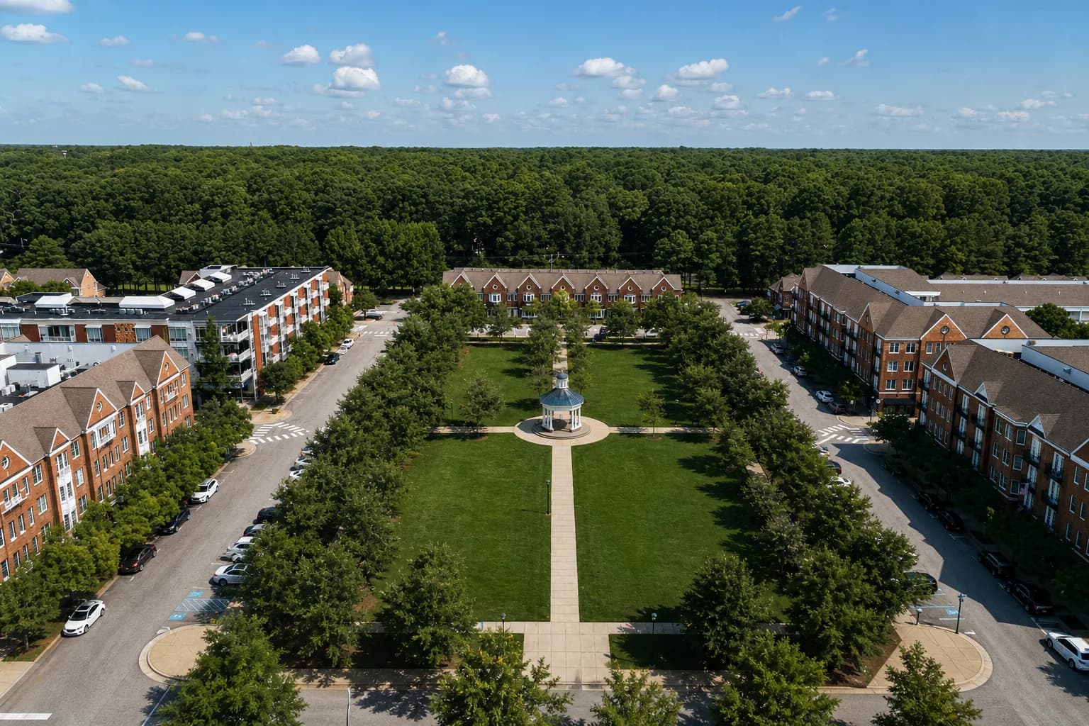 Walkable town center in Port Warwick, Newport News