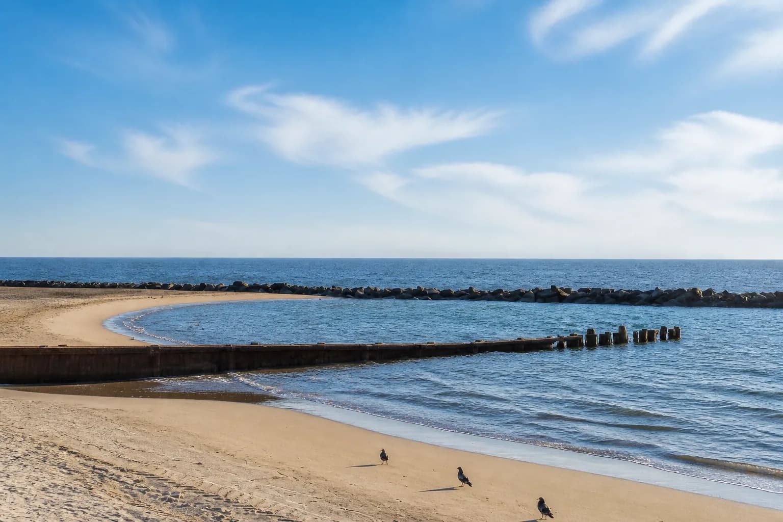 Shoreline at Buckroe Beach, Hampton, Virginia
