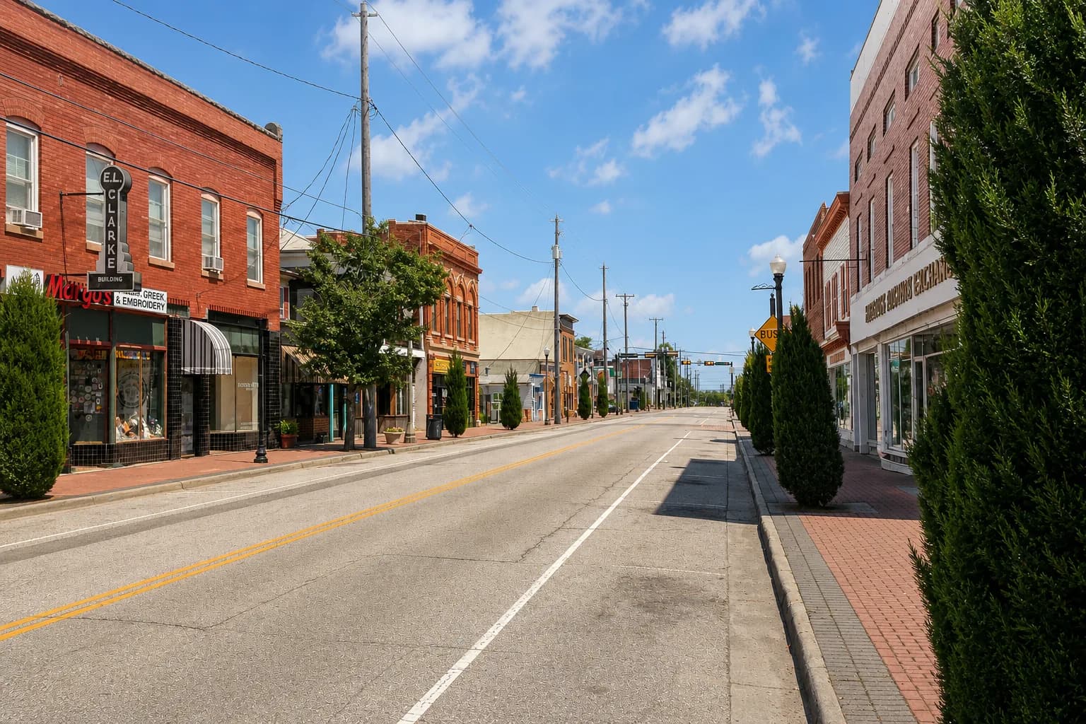 Residential street in Phoebus, Hampton, Virginia