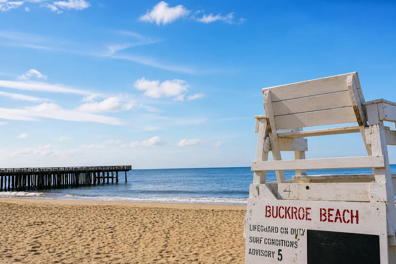 Chesapeake Bay shoreline at Buckroe Beach, Hampton