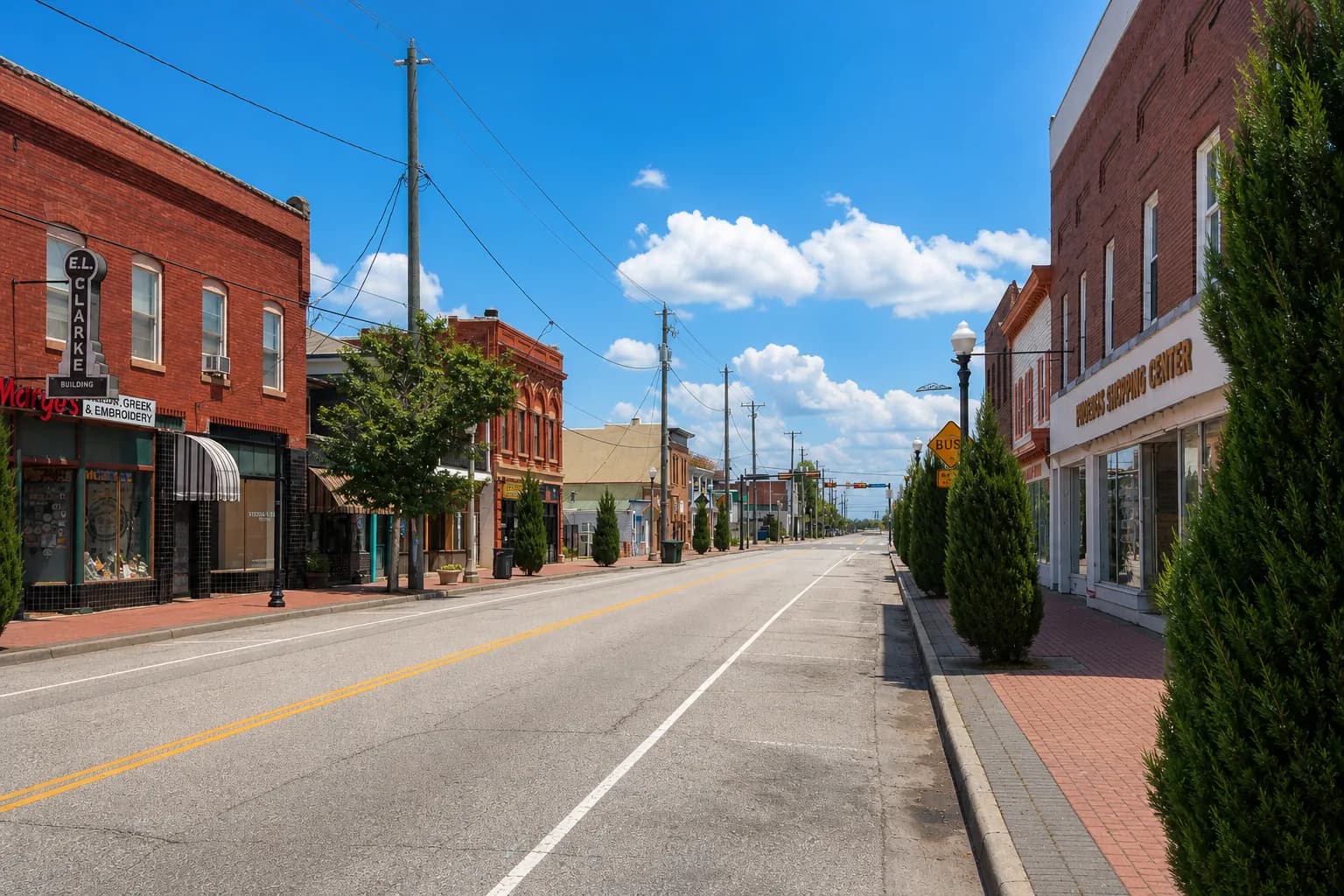 Historic street in Phoebus, Hampton, Virginia