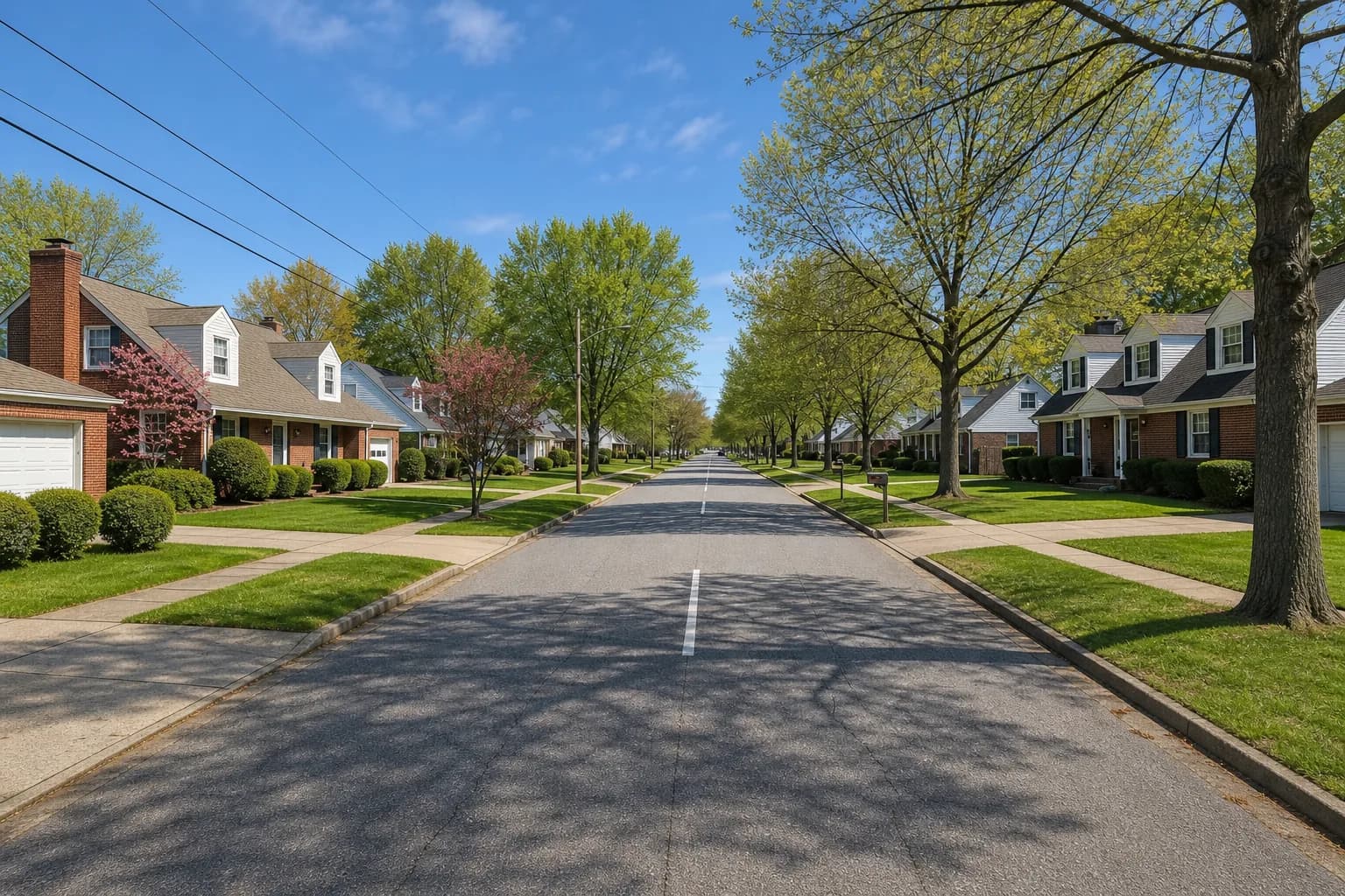 Calm, dog-friendly residential street in Beaconsdale, Newport News