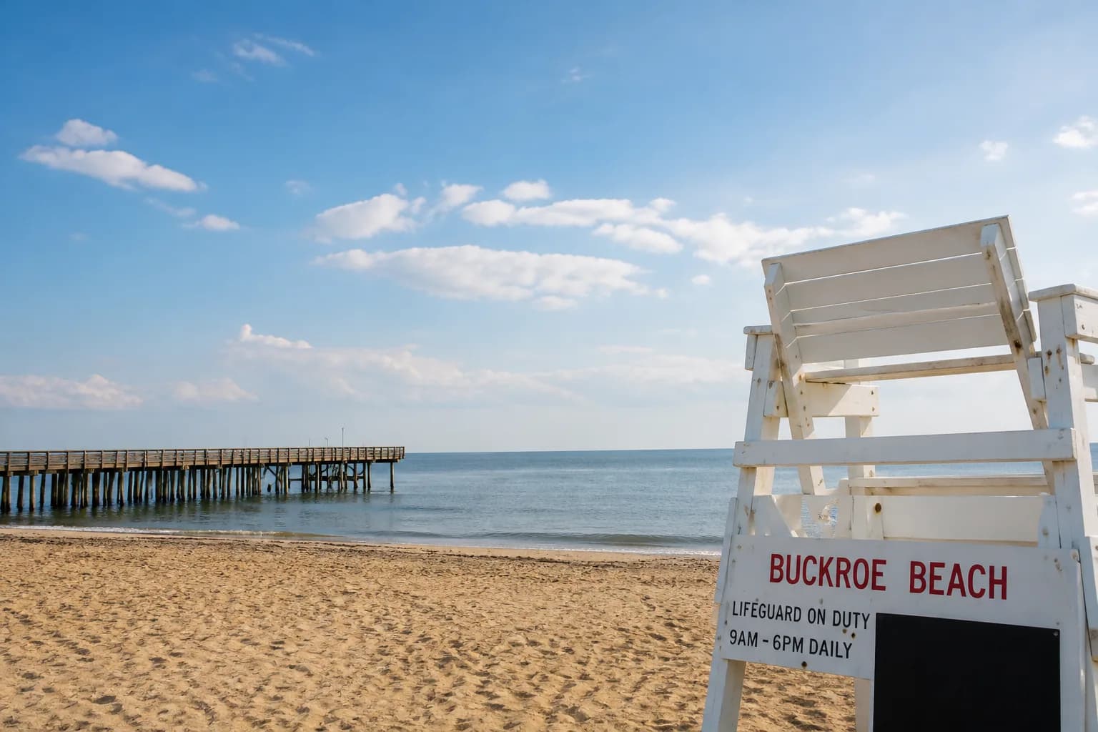 Chesapeake Bay shoreline at Buckroe Beach, Hampton
