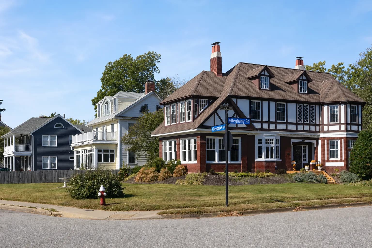 Historic single-family street in Wythe, Hampton, Virginia