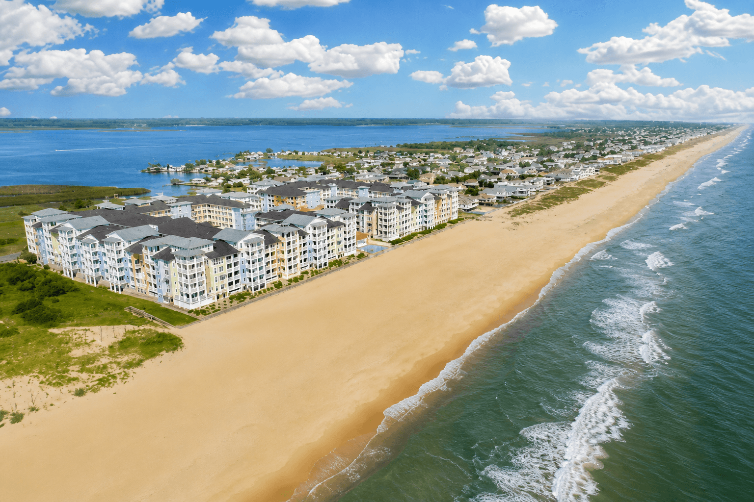 Coastal residential street in Sandbridge, Virginia Beach