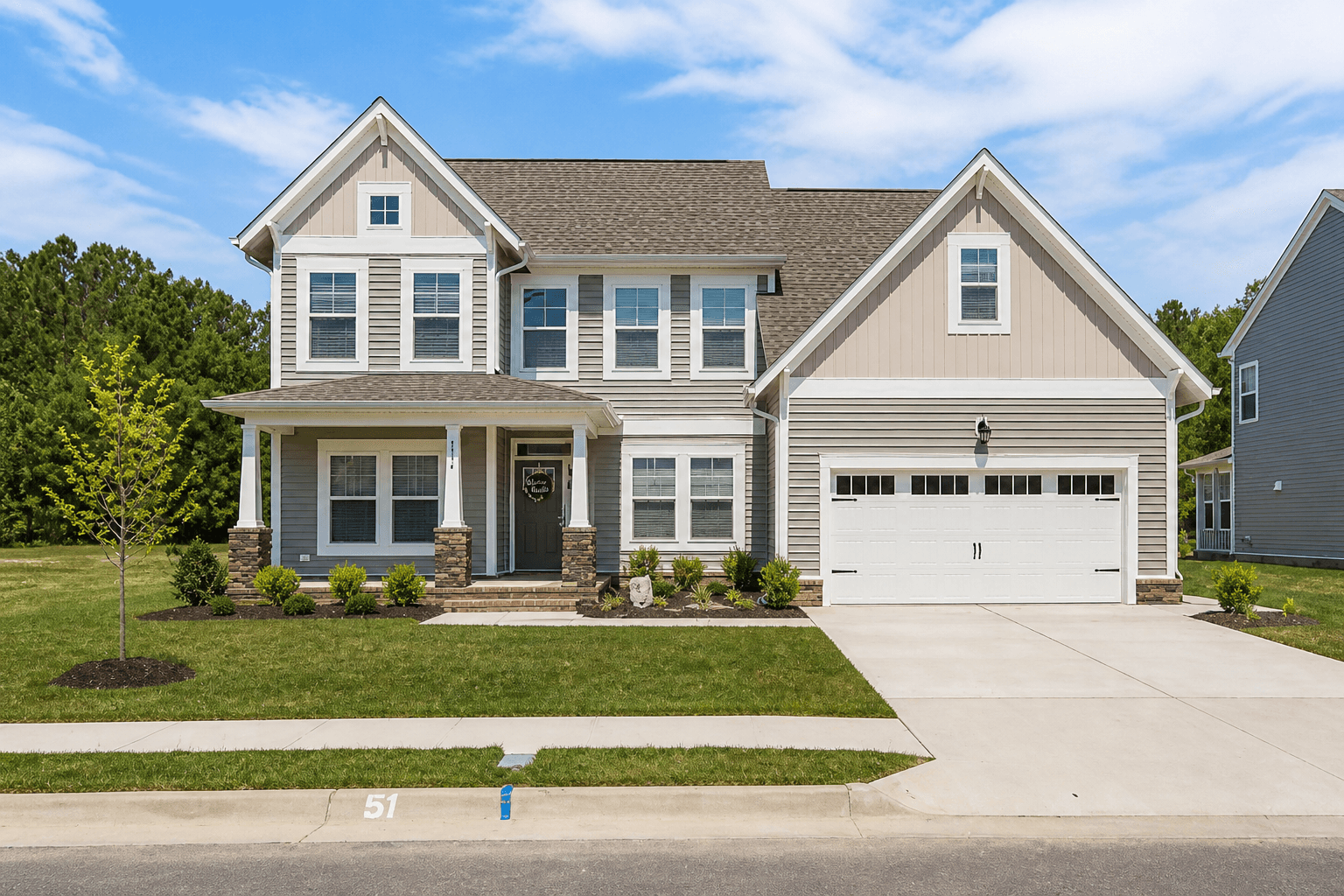 Homes along a quiet road in Western Branch, Chesapeake