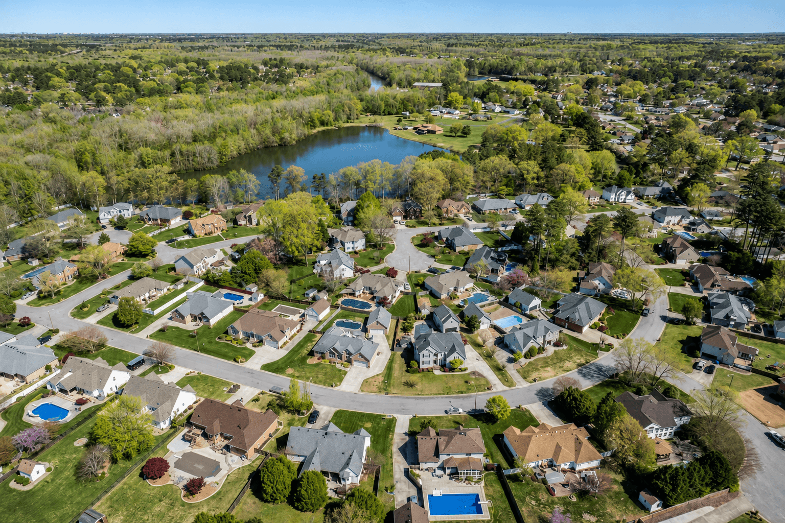 Residential street in Hickory, Chesapeake, Virginia