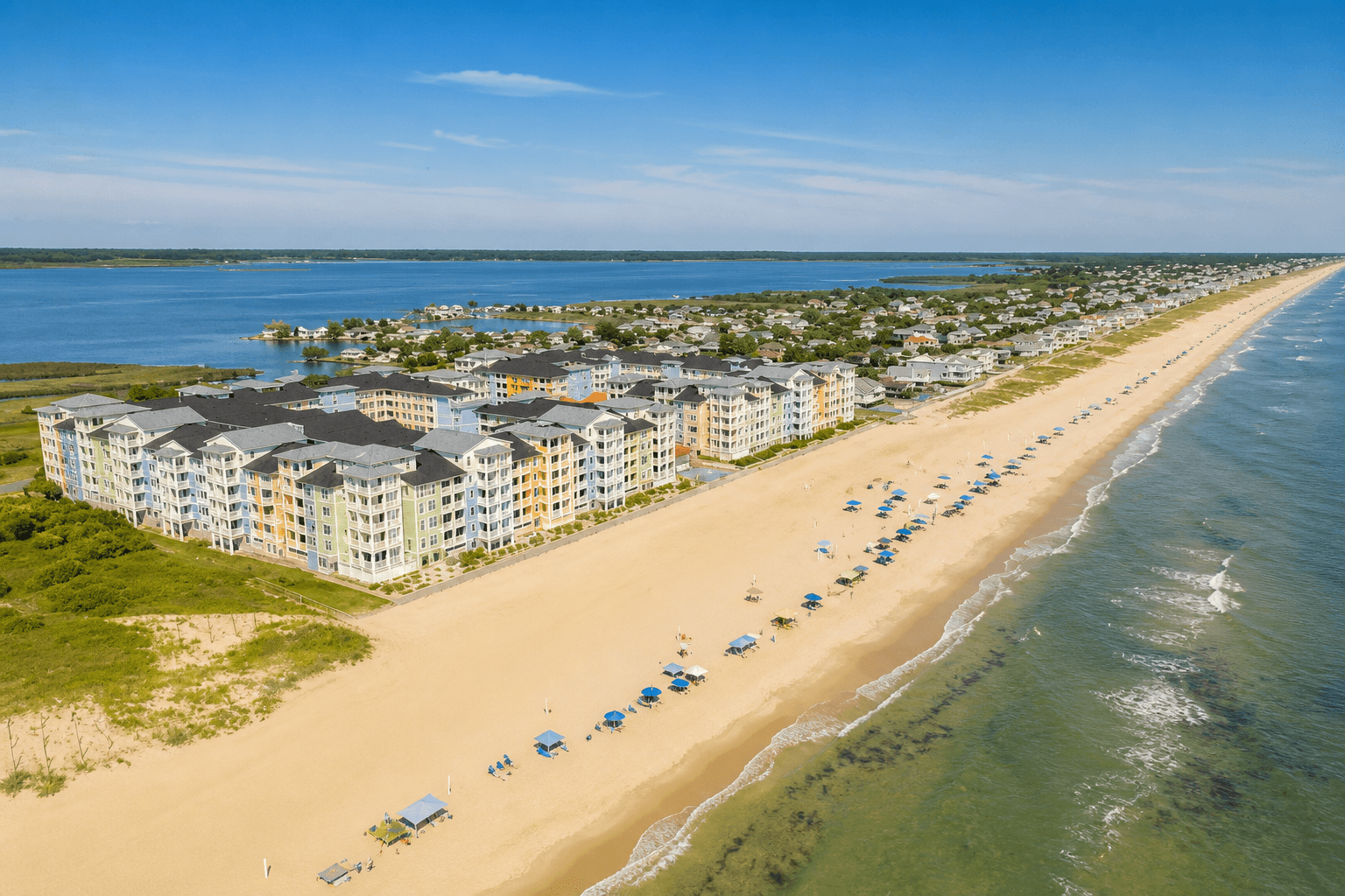 Coastal residential street in Sandbridge, Virginia Beach