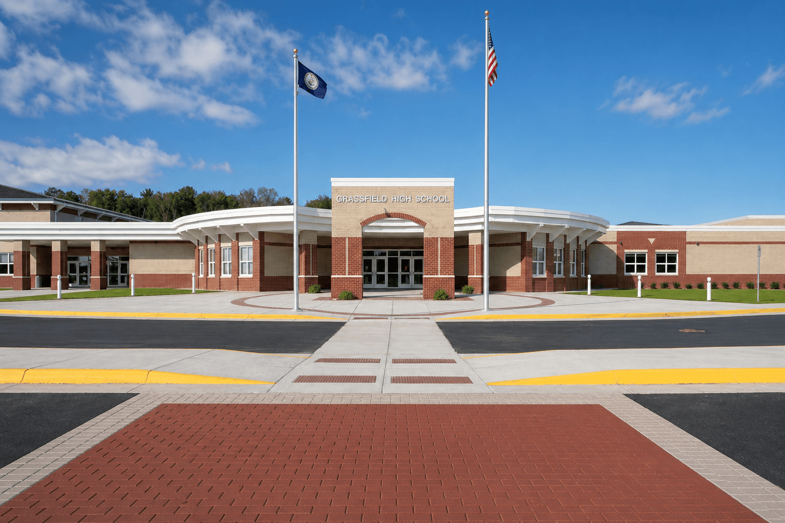 New-construction neighborhood in Grassfield, Chesapeake, Virginia