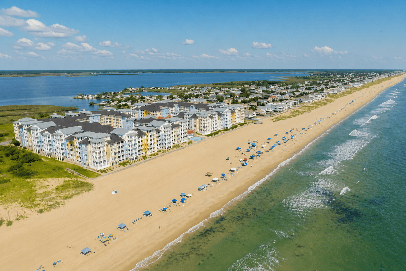 Coastal residential street in Sandbridge, Virginia Beach