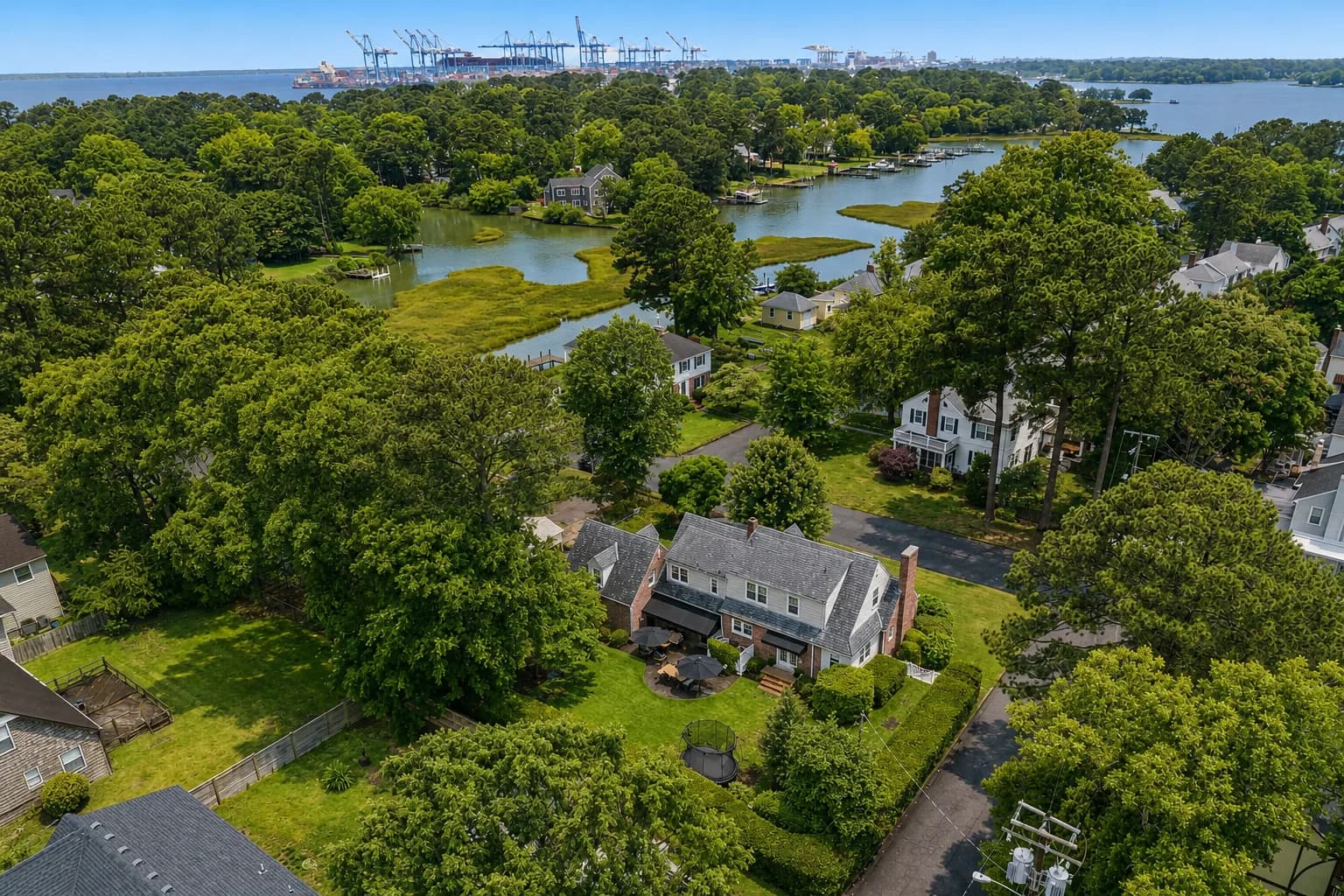 Waterfront homes in Larchmont, Hampton Roads