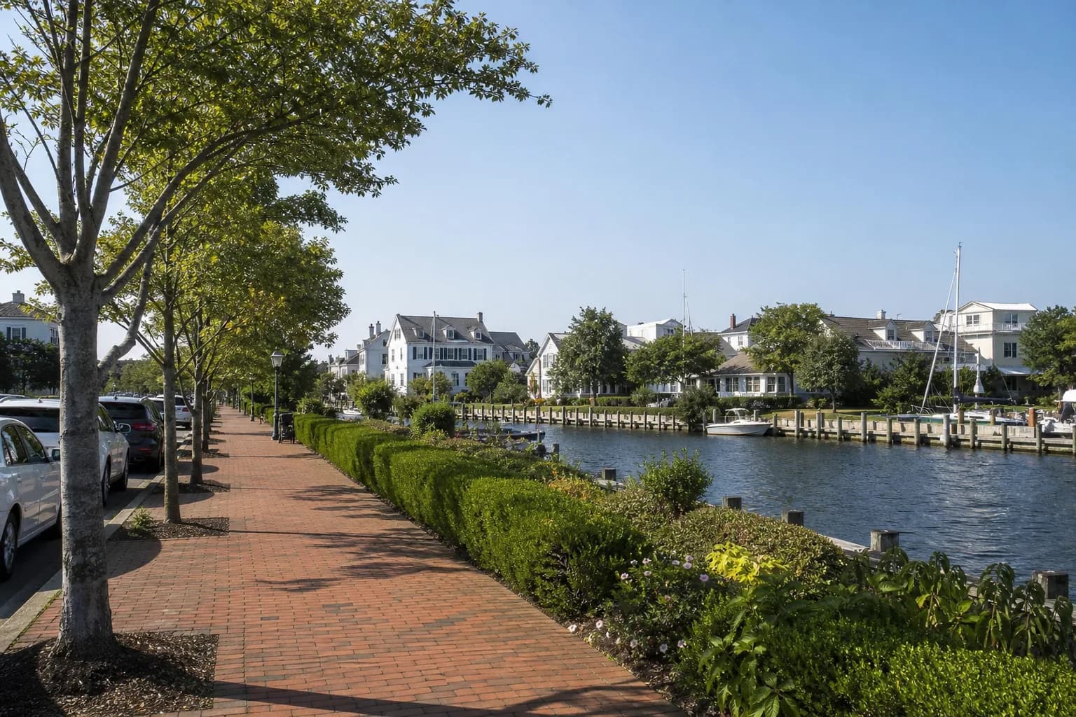 Waterfront street in Olde Towne, Hampton Roads, Virginia