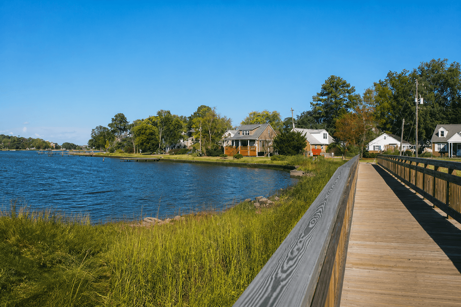 Suburban homes in Larchmont, Norfolk, Virginia