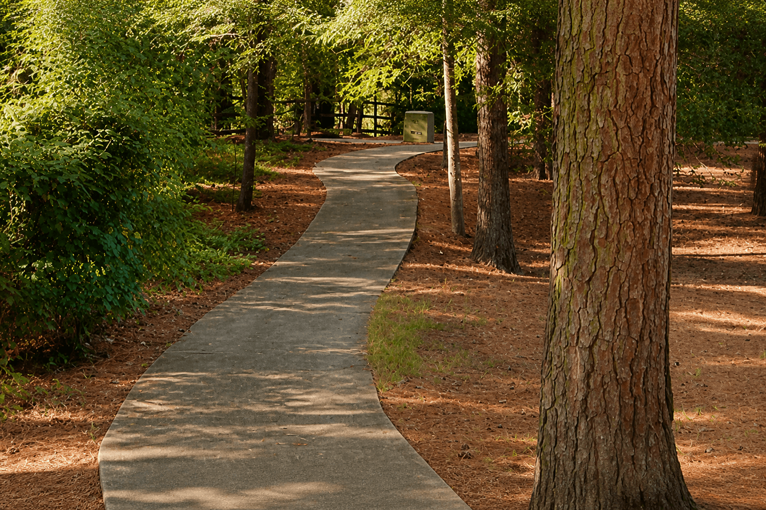 Tree-lined residential street in Great Neck, Virginia Beach